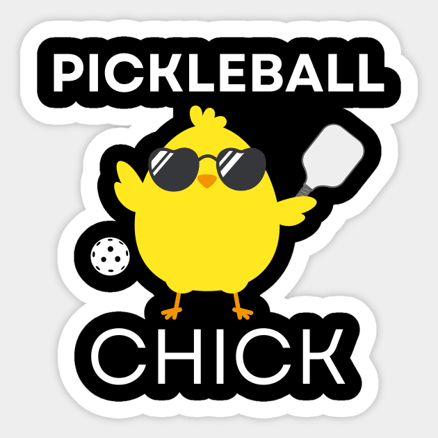 Pickleball Chick Funny Pickle Ball Gift for Women Sticker by Haperus Apparel